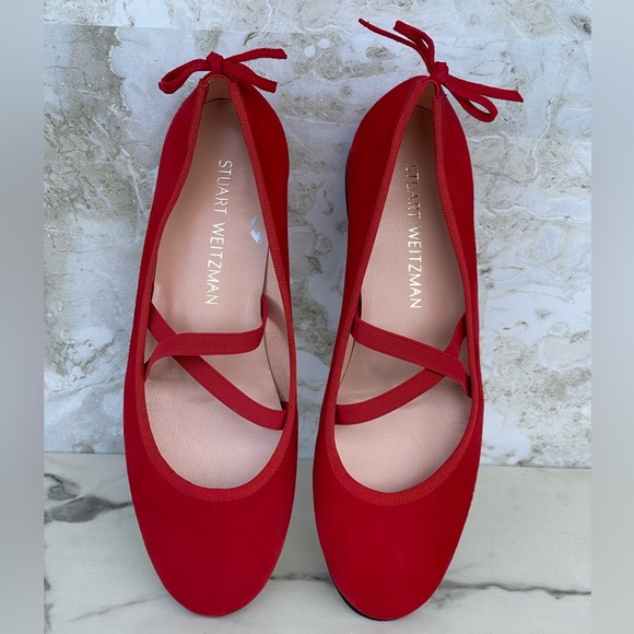 stuart weitzman Bolshoi Ballet Flat women red size 7 - Picture 2 of 8